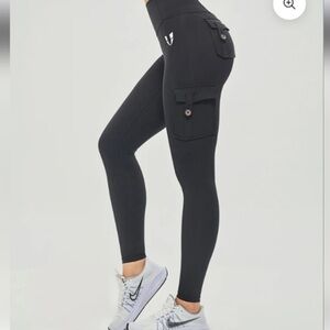Firmabs High-Waist Gray Cargo Leggings for Women
